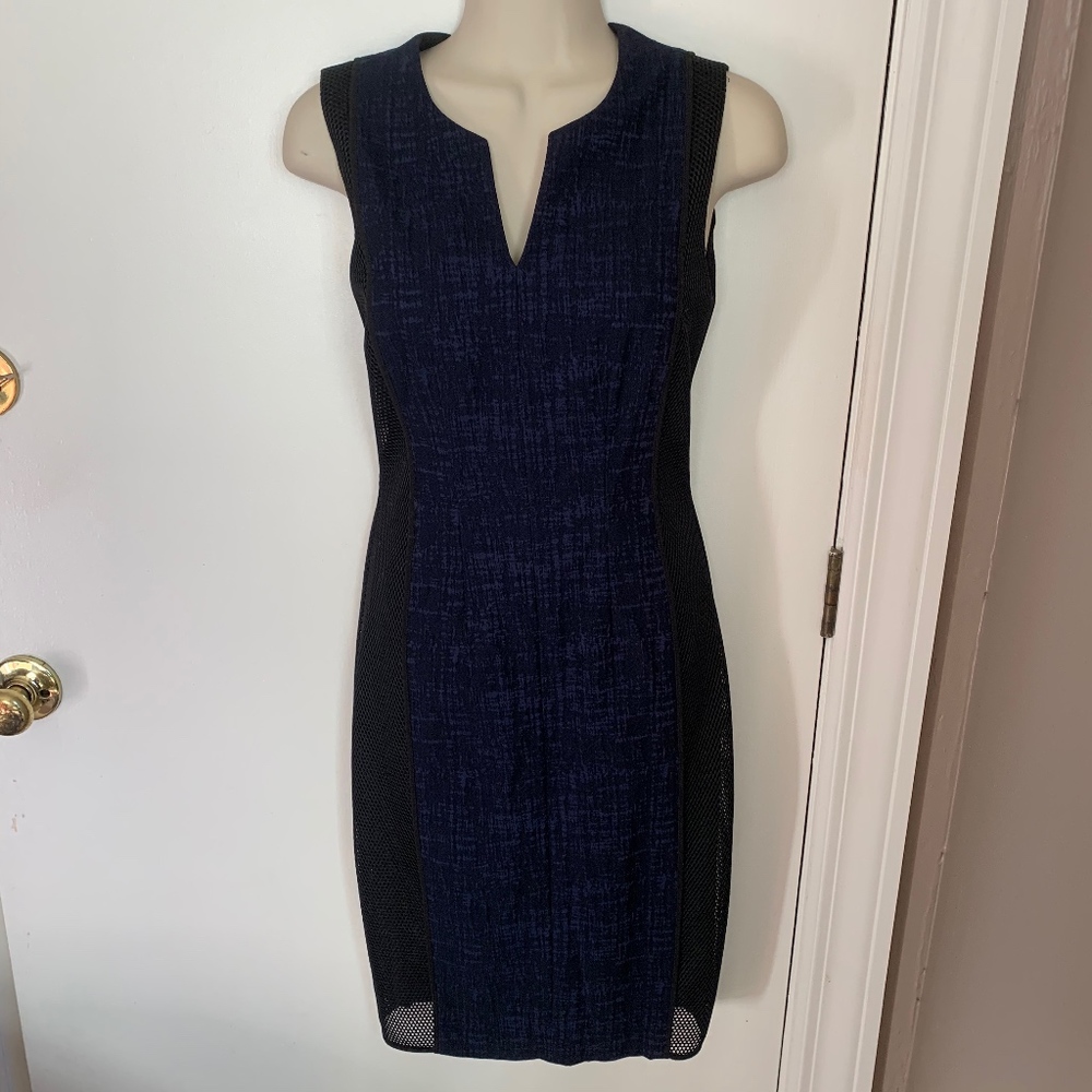 Elie Tahari sheath with mesh inset